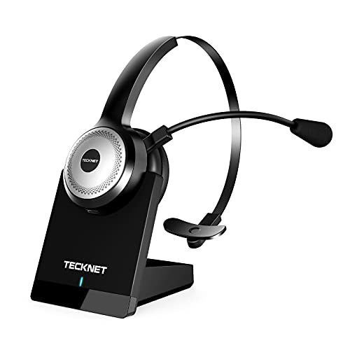 5.0 Wireless Headset AI Noise Cancelling Microphone and Charging Base
