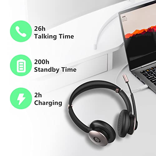 Wireless Headphones with Microphone Noise Cancelling,