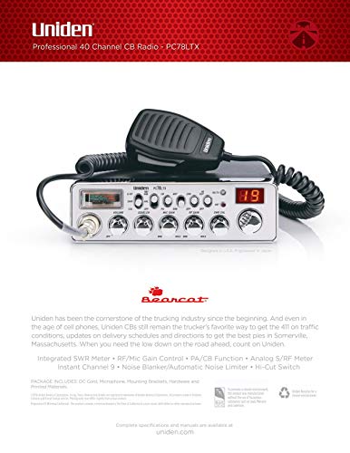 40-Channel Trucker's CB Radio with Integrated SWR Meter